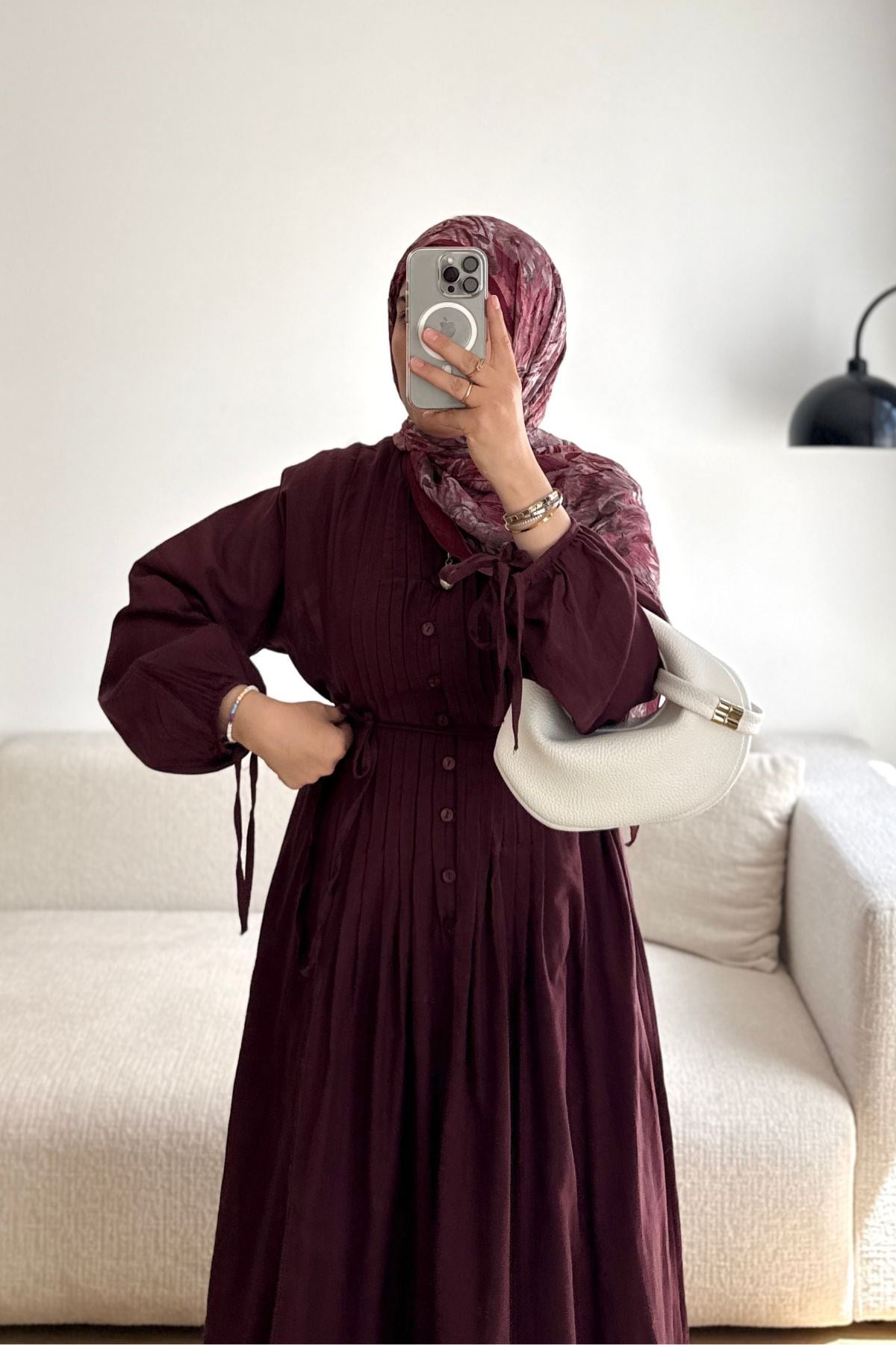 MÜRDÜM ÖNÜ PİLE DETAYLI ELBİSE 