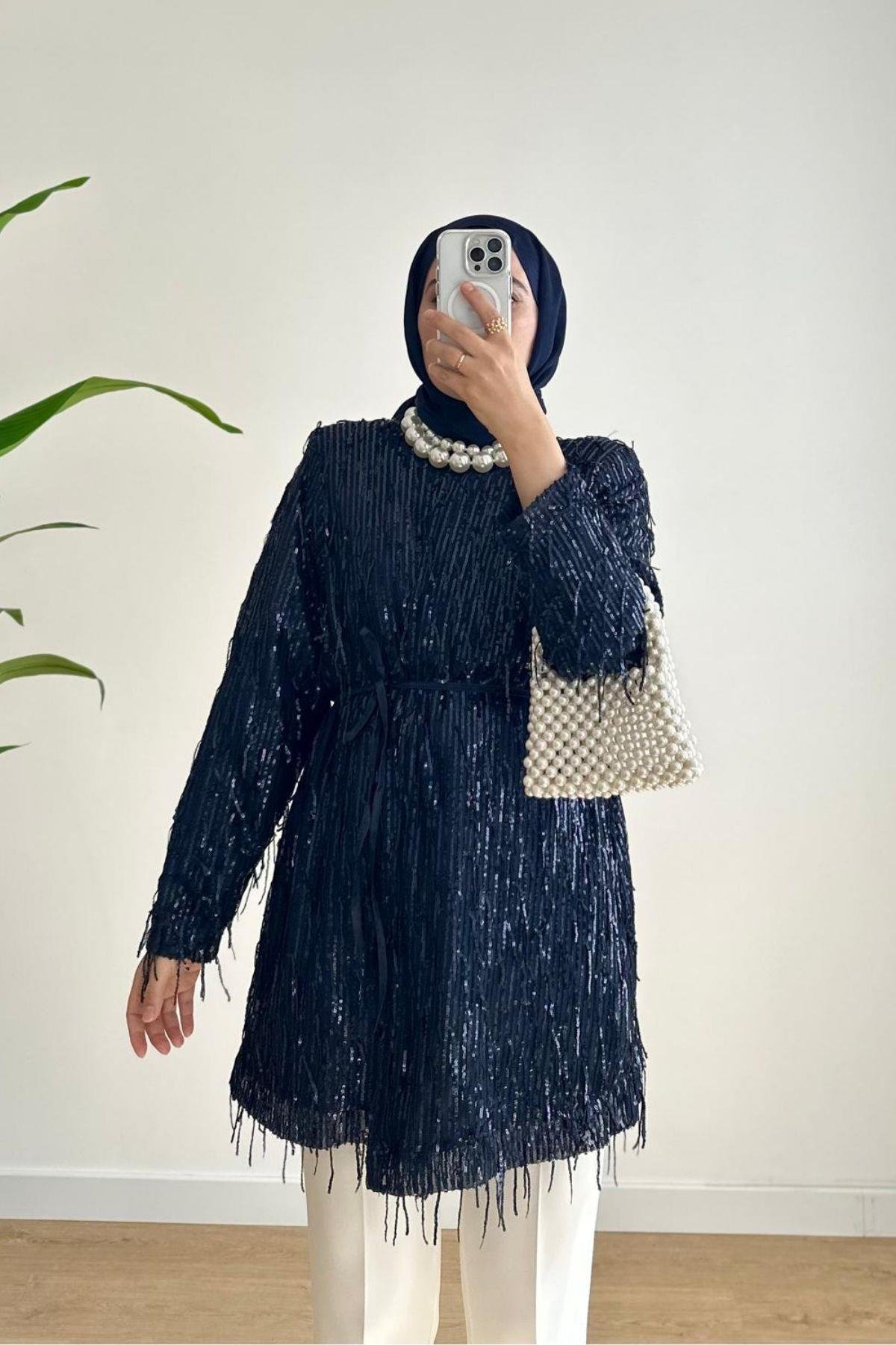 PAYETLİ LACİVERT CEKET