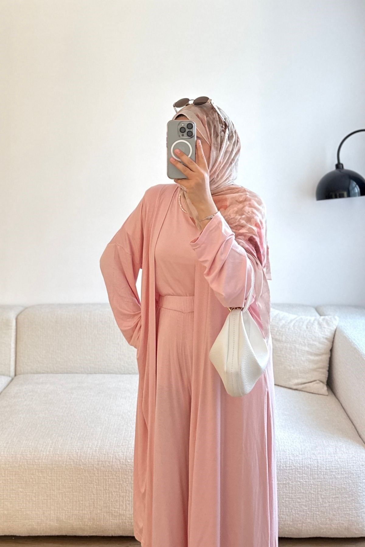 PEMBE 3'LÜ KİMONOLU TAKIM 