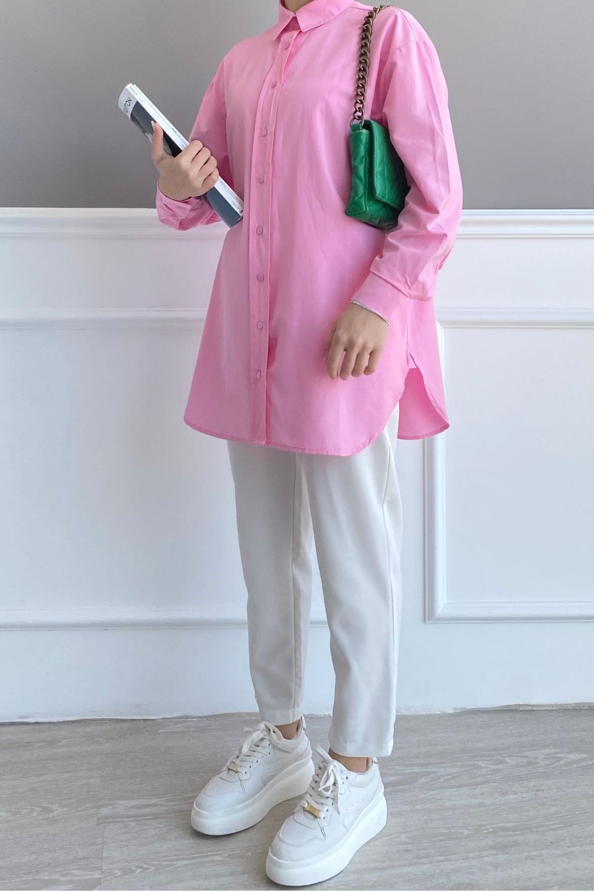 PEMBE BASİC GÖMLEK