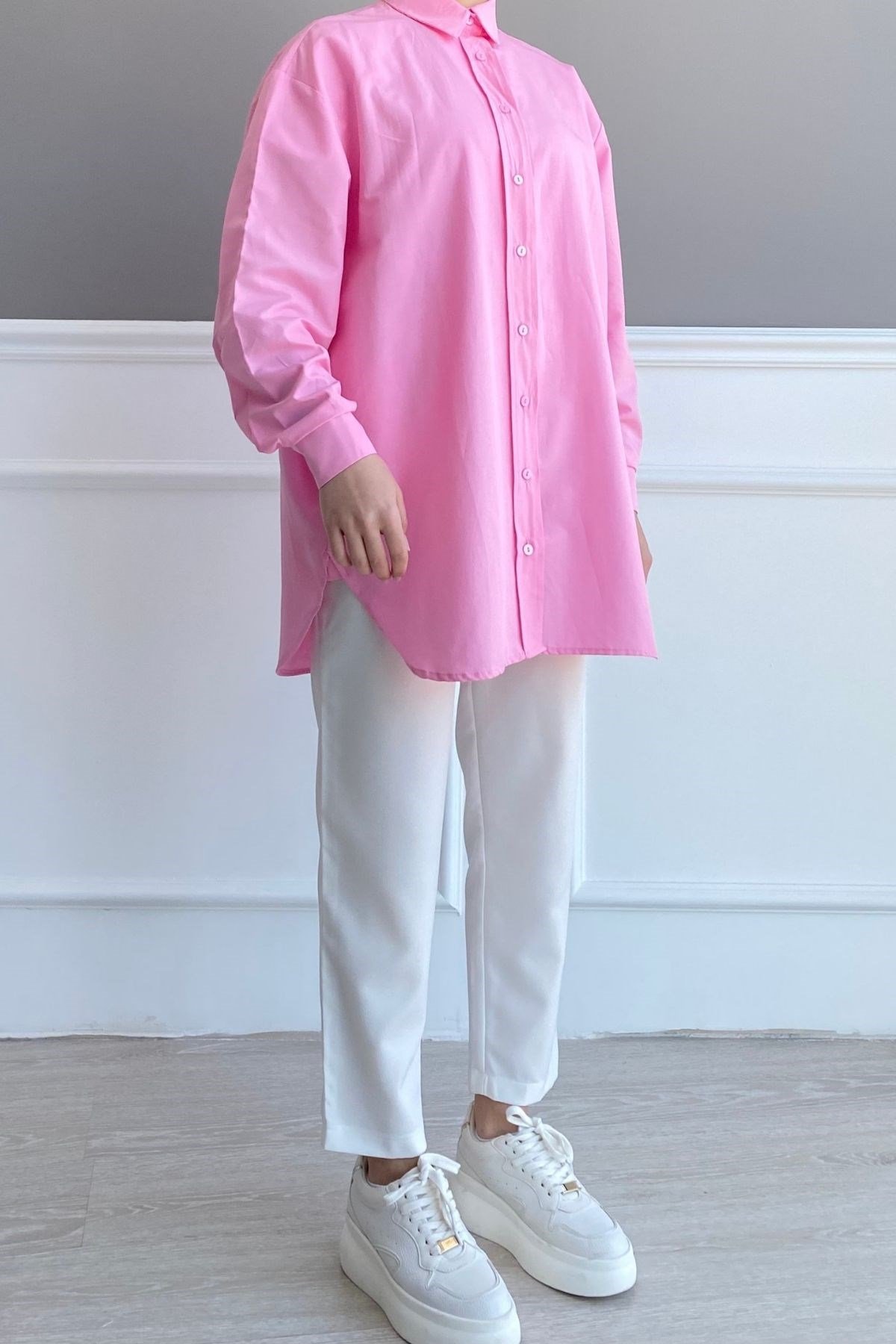 PEMBE BASİC GÖMLEK