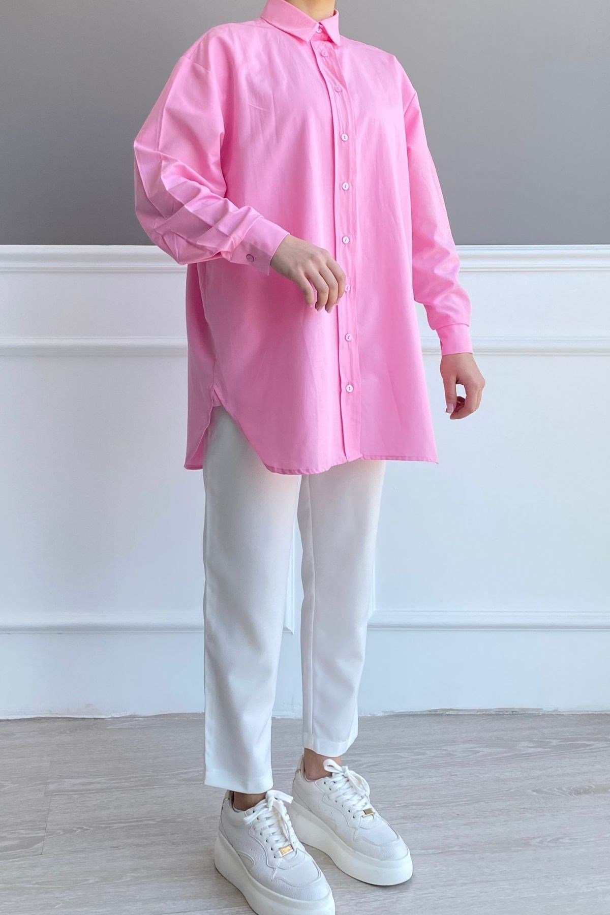 PEMBE BASİC GÖMLEK