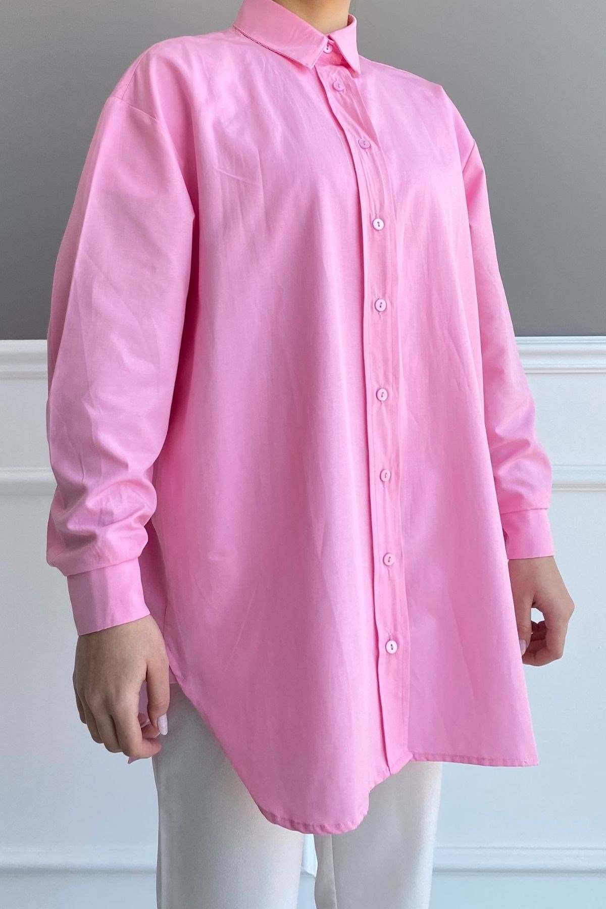 PEMBE BASİC GÖMLEK