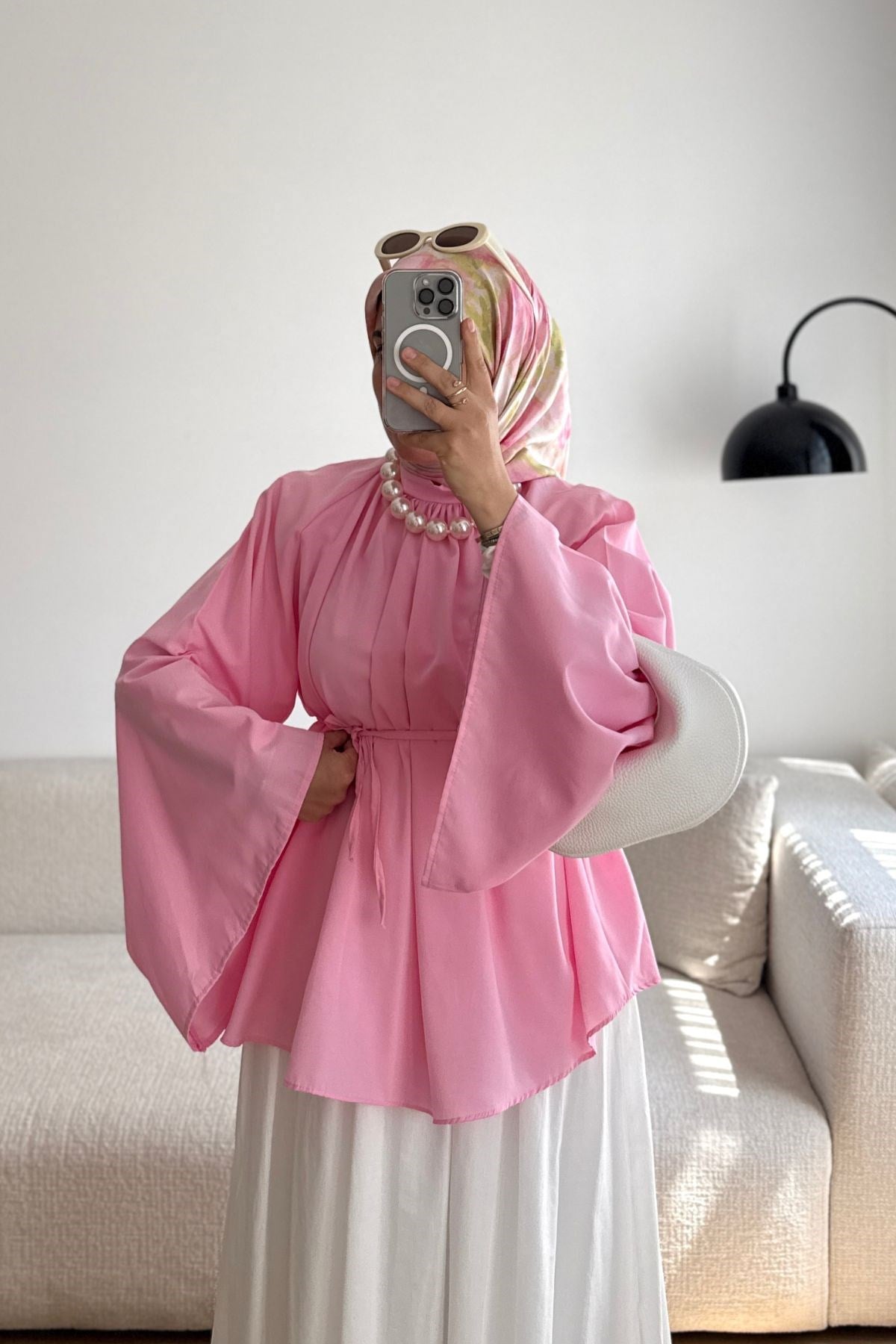PEMBE GENİŞ KOLLU BABY GÖMLEK