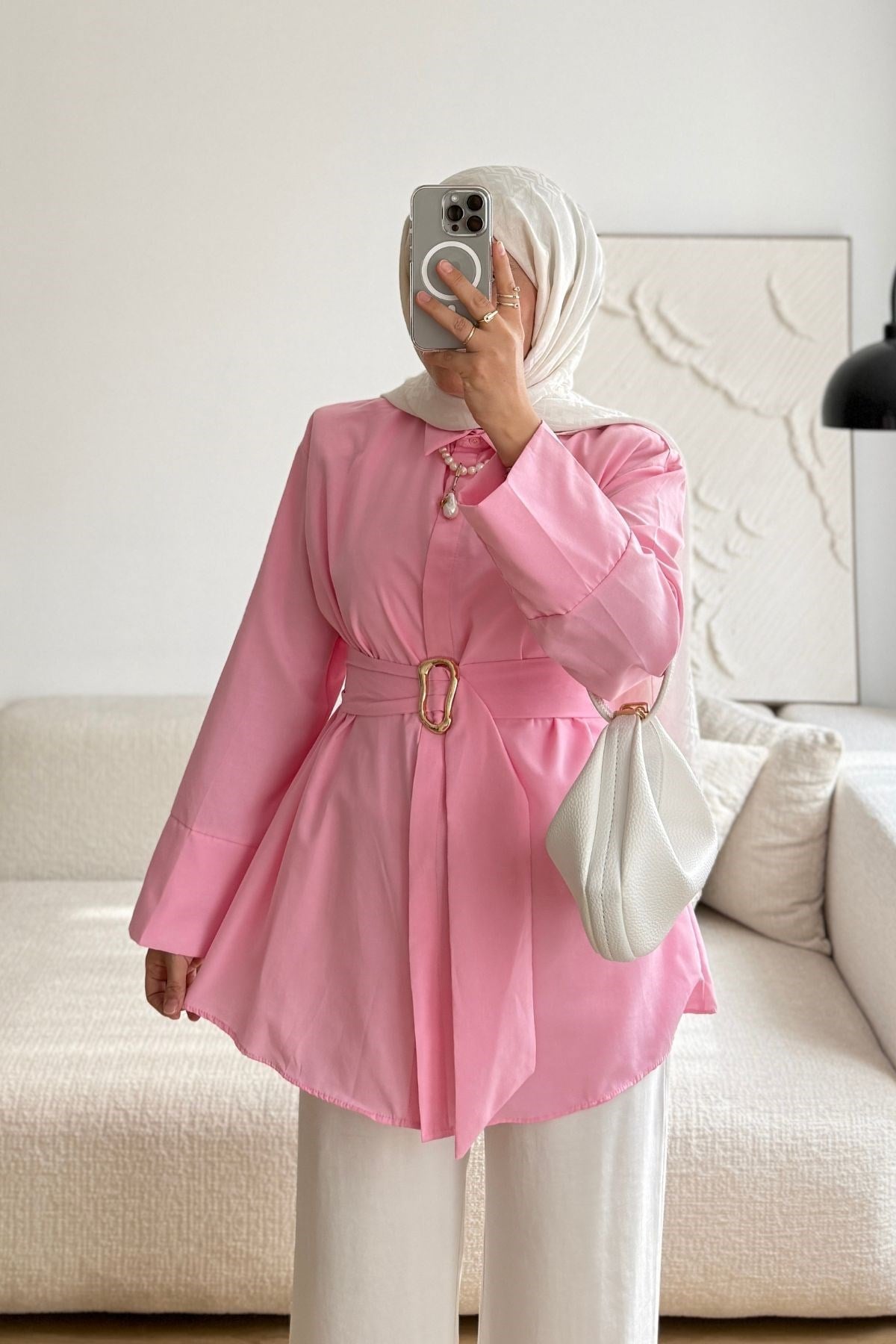 PEMBE VERA TOKALI GÖMLEK