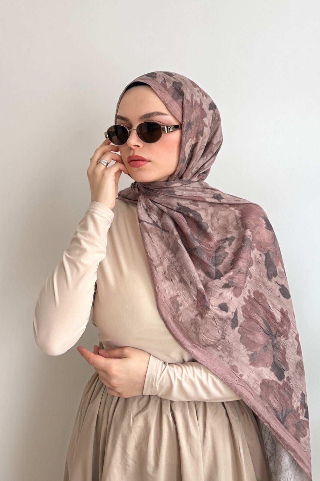 PUDRA HERA ÇİÇEKLİ ŞAL