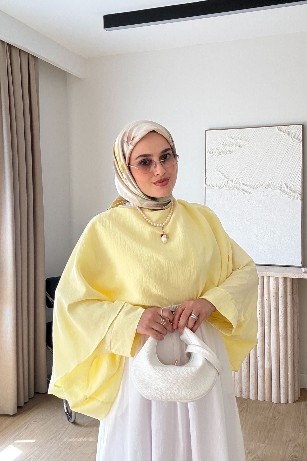SARI BETTY TENSEL ŞALLI BLUZ