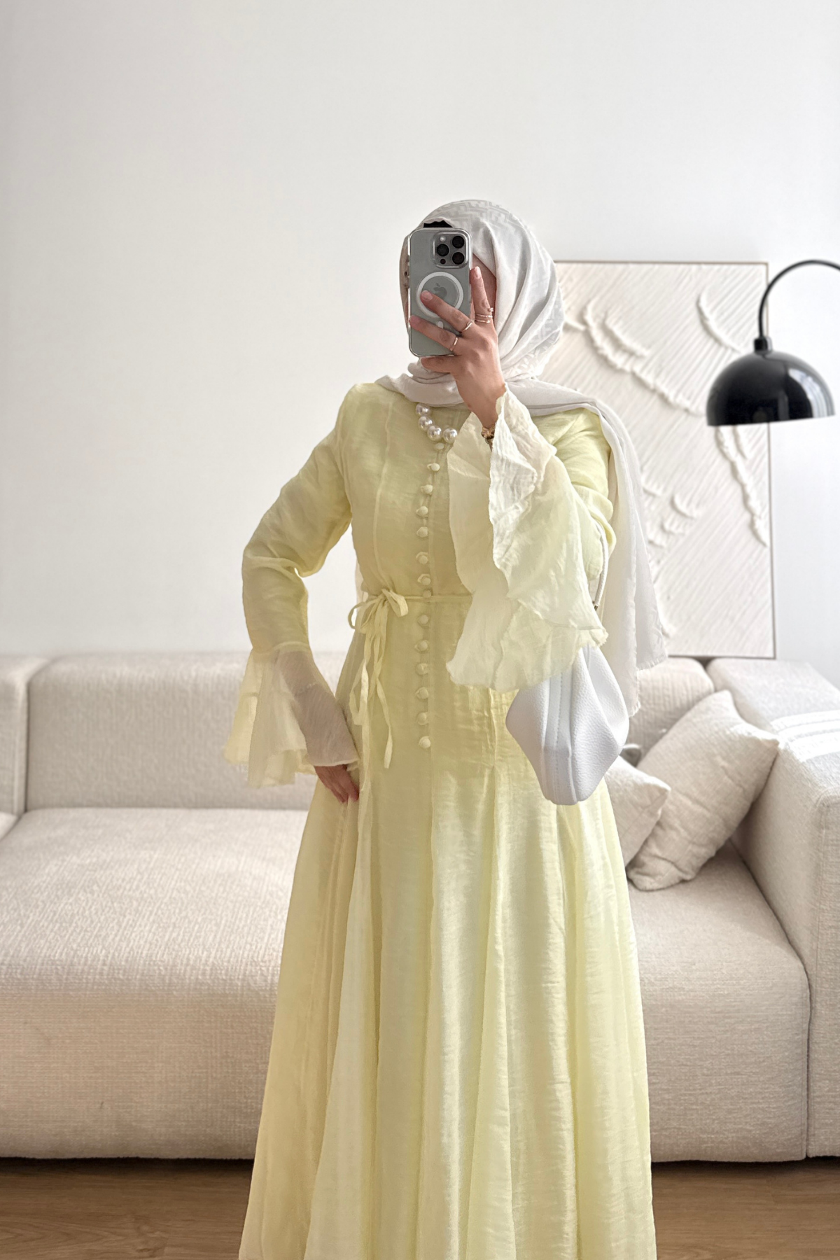 SARI PRENSES ŞİFON ELBİSE