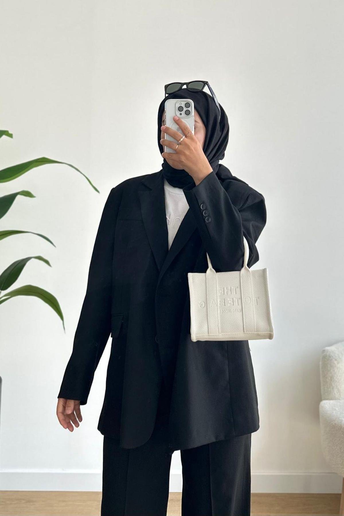 SİYAH BLAZER OVERSİZE CEKET 