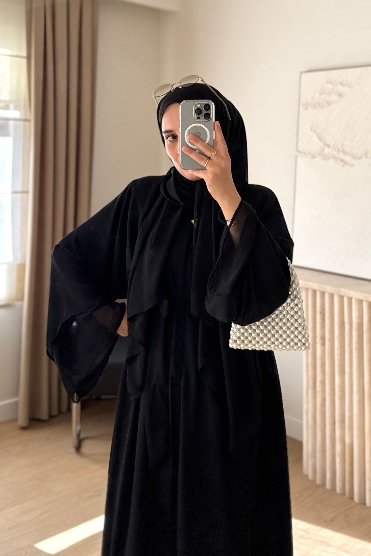 SİYAH ŞİFON ABAYA