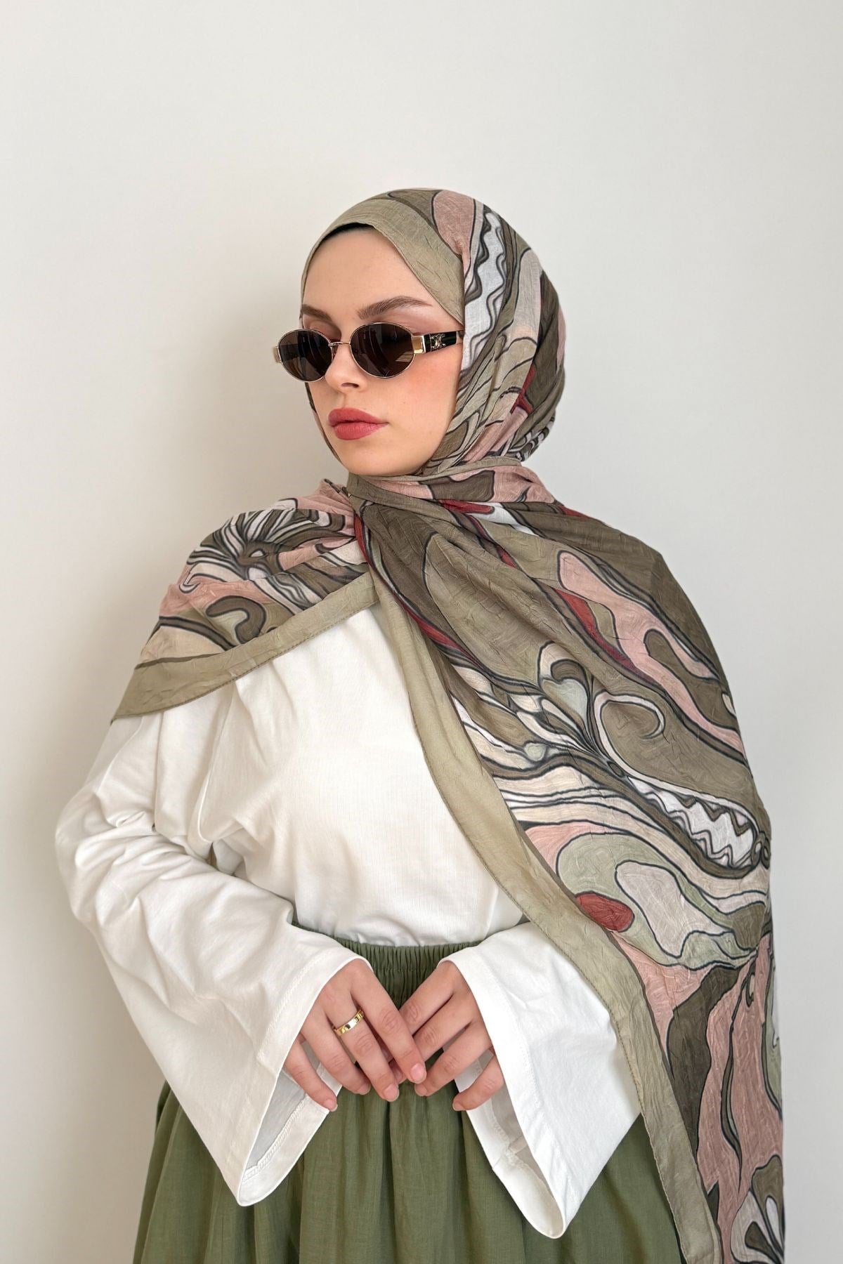 SOFT YEŞİL KENARLI ALICA ŞAL