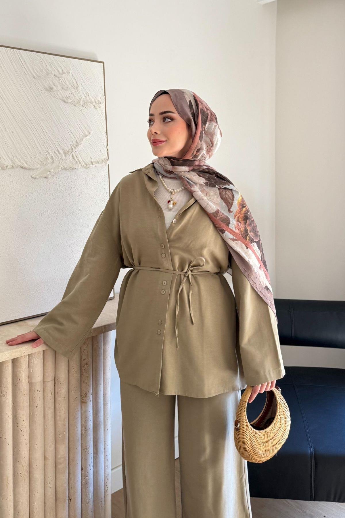 SOFT YEŞİL KETEN BASİC TAKIM