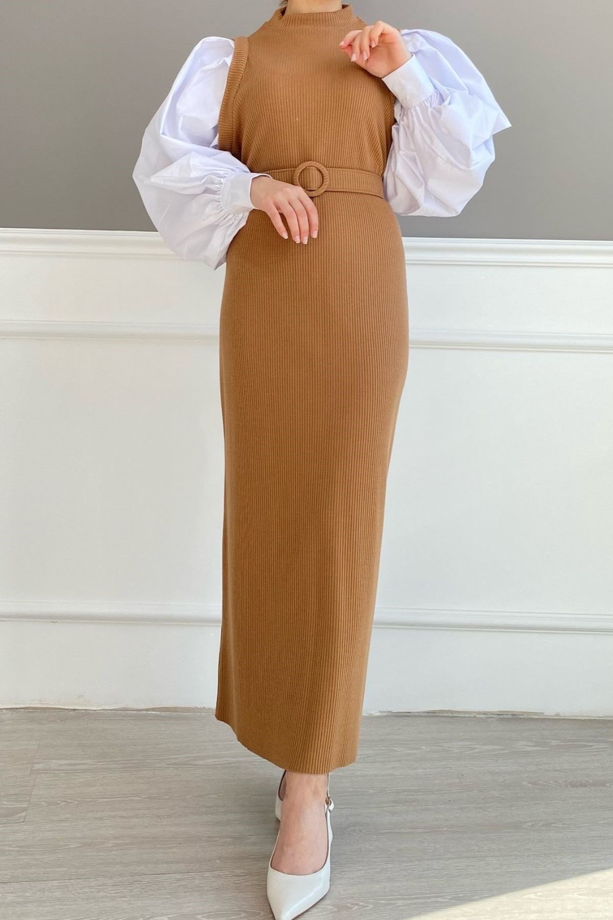 TABA BALON KOL ELBİSE