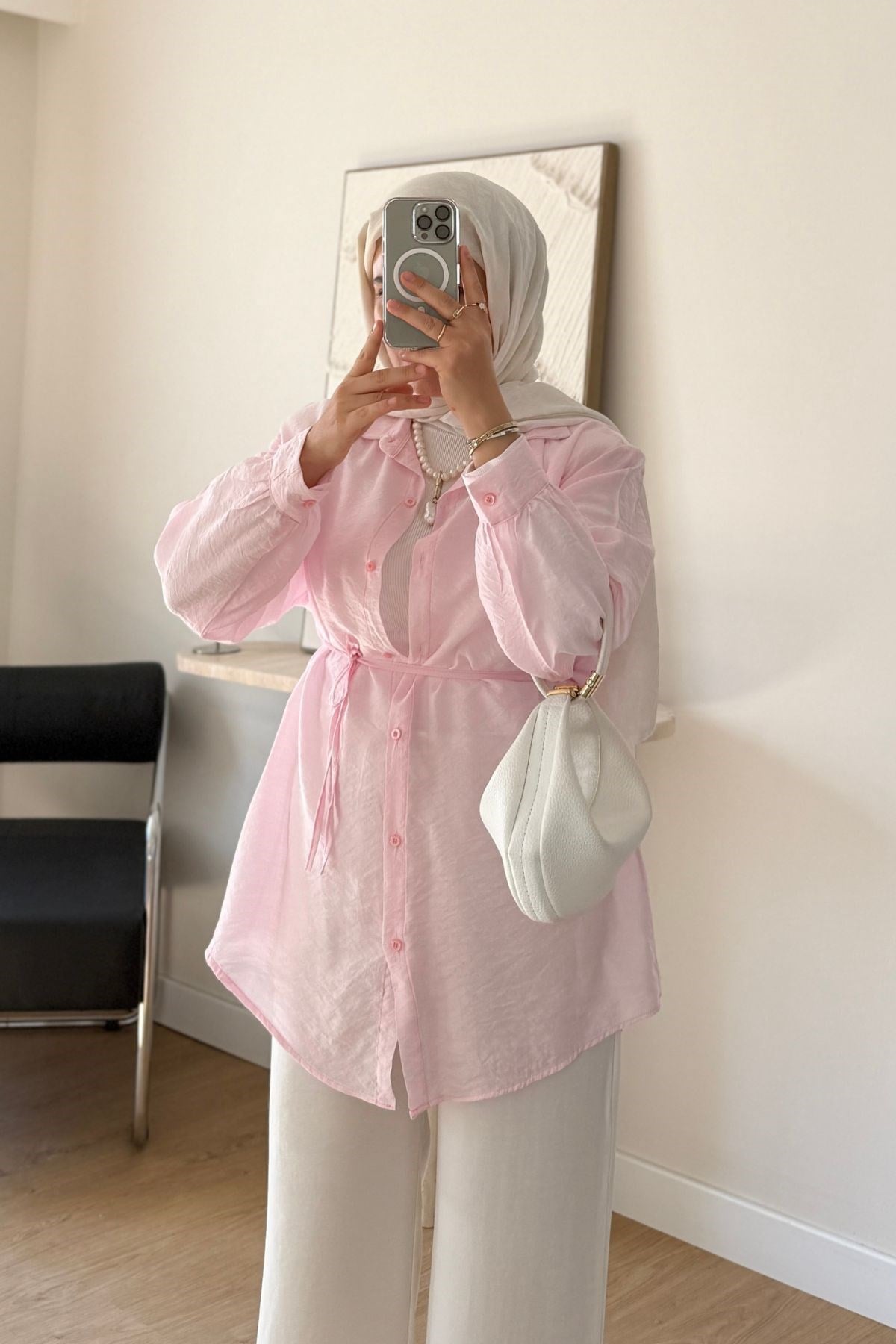 TOZ PEMBE MİLİUM GÖMLEK 