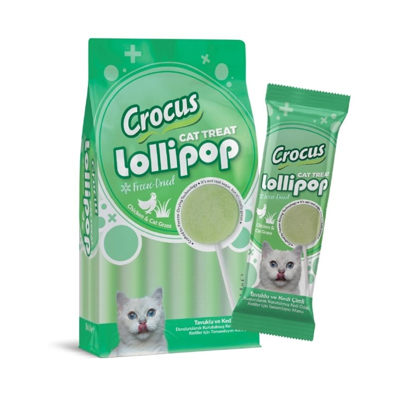 Crocus Tavuklu Ve Kedi Çimli Kedi Lolipop