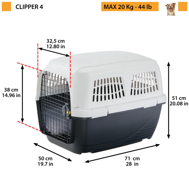 Ferplast Clipper 4 Plus Kedi Köpek Taşıma Kafesi 71x50x51cm