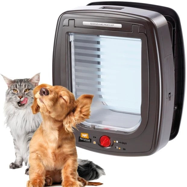 Ferplast Swing Microchip Large Marrone Mikroçipli Brown Kedi Kapısı
