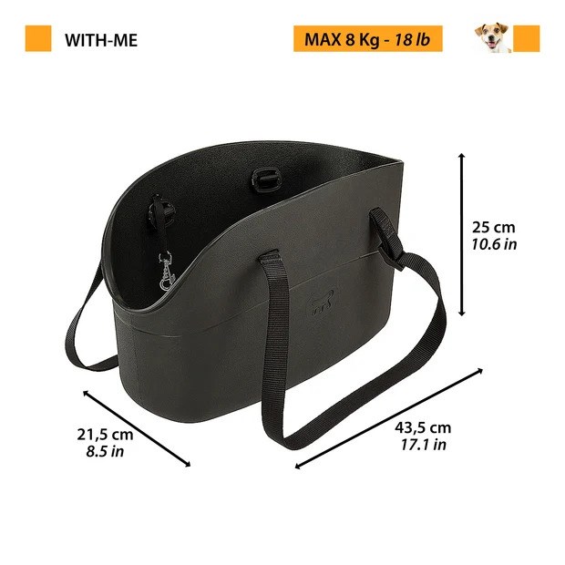 Ferplast With-Me Taşıma Çantası 43,5 X 21,5 X 27 Cm Siyah