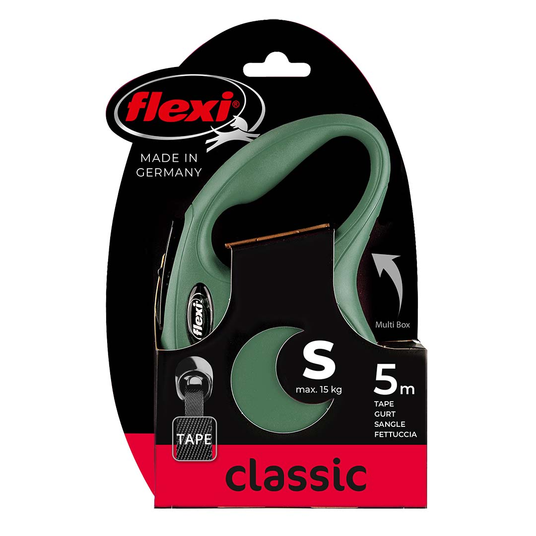 Flexi New Classic S Beden Yeşil 5 MT Şerit Tasma
