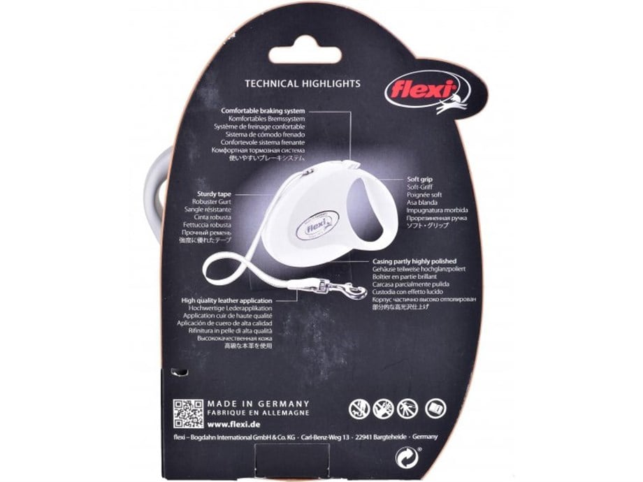 Flexi Style Beyaz Otomatik Şerit Tasma Small 3 Metre 12 Kg