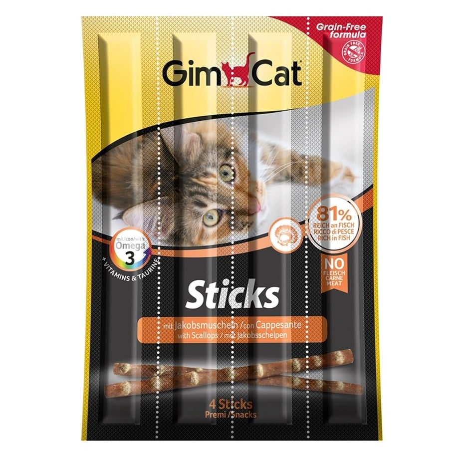 Gimcat Sticks Deniz Tarağı Tahılsız Ödül Çubukları 4 Parça