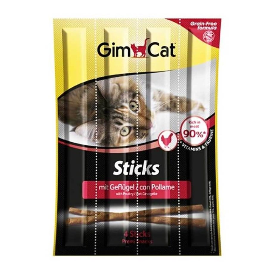 GimCat Sticks Tavuklu Ciğerli Kedi Ödül Çubukları 4 Parça- 20 Gr