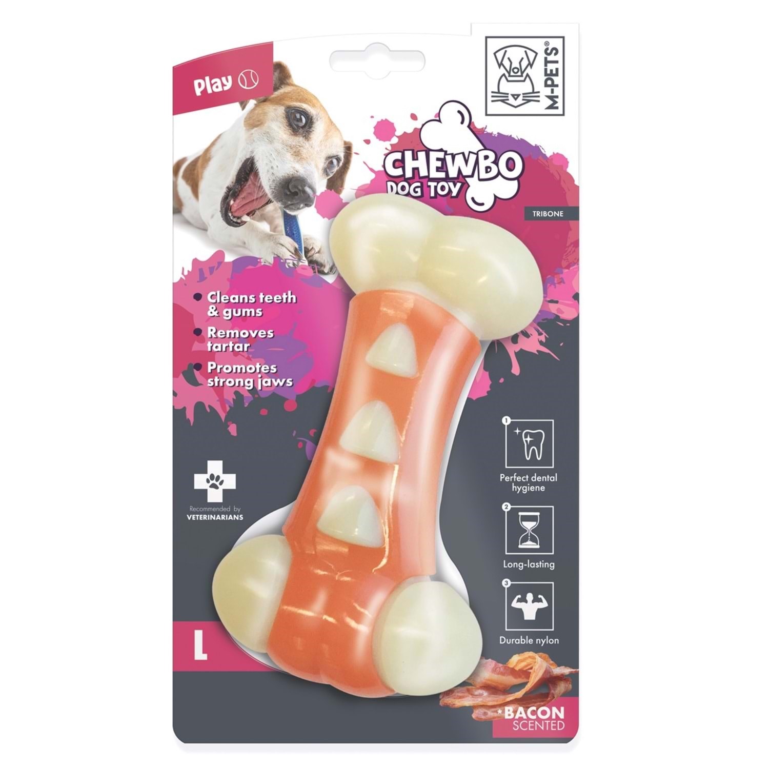 M-Pets Chewbo Trıbone Dental Et Aromalı Köpek Oyuncağı (L)