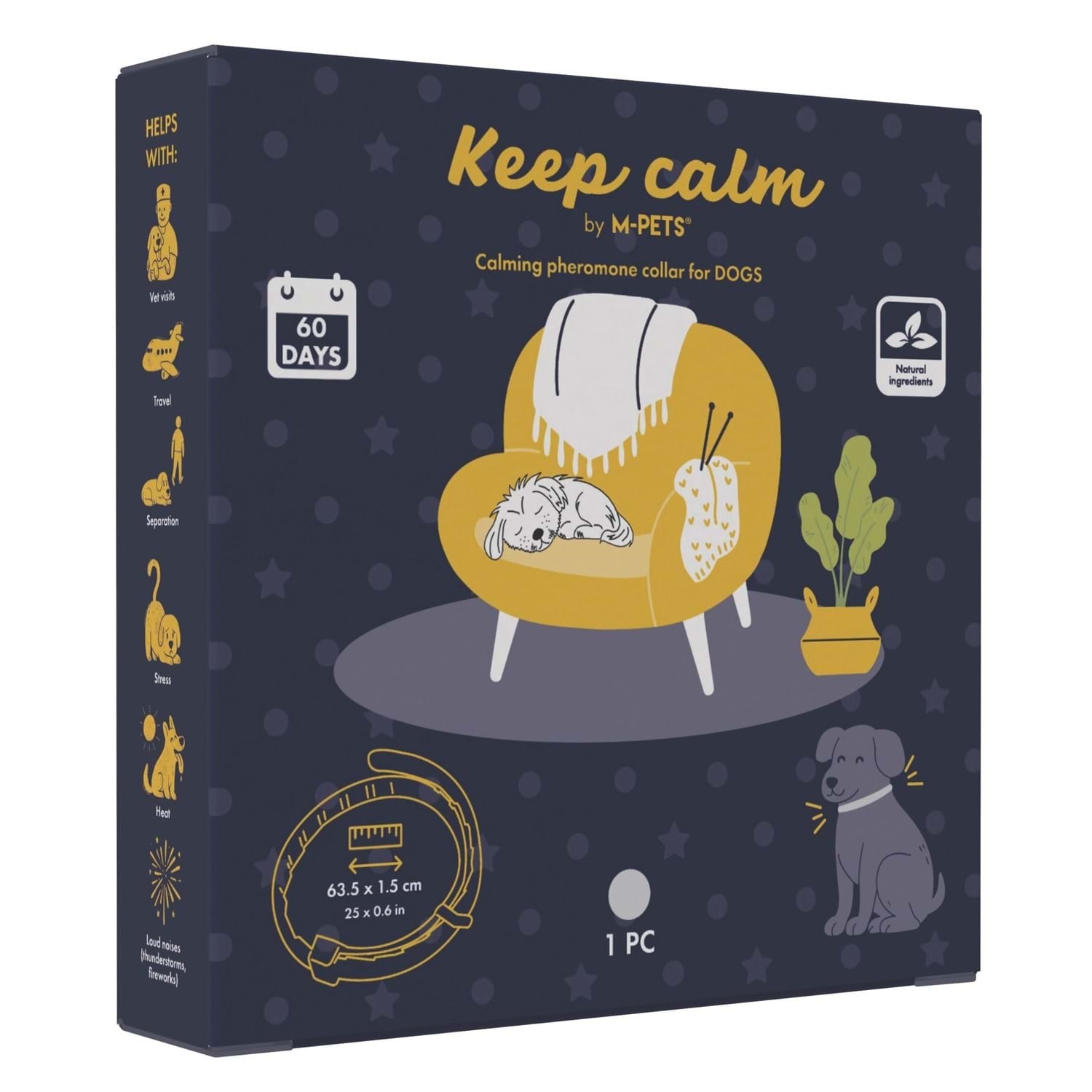 M-Pets Keep Calm Calming Sakinleştici Köpek Tasması Gri