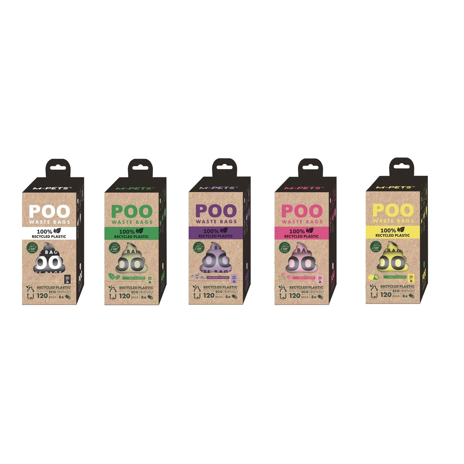 M-Pets Poo 100% Recycled Dışkı Poşeti Kokusuz 8x15 Yaprak