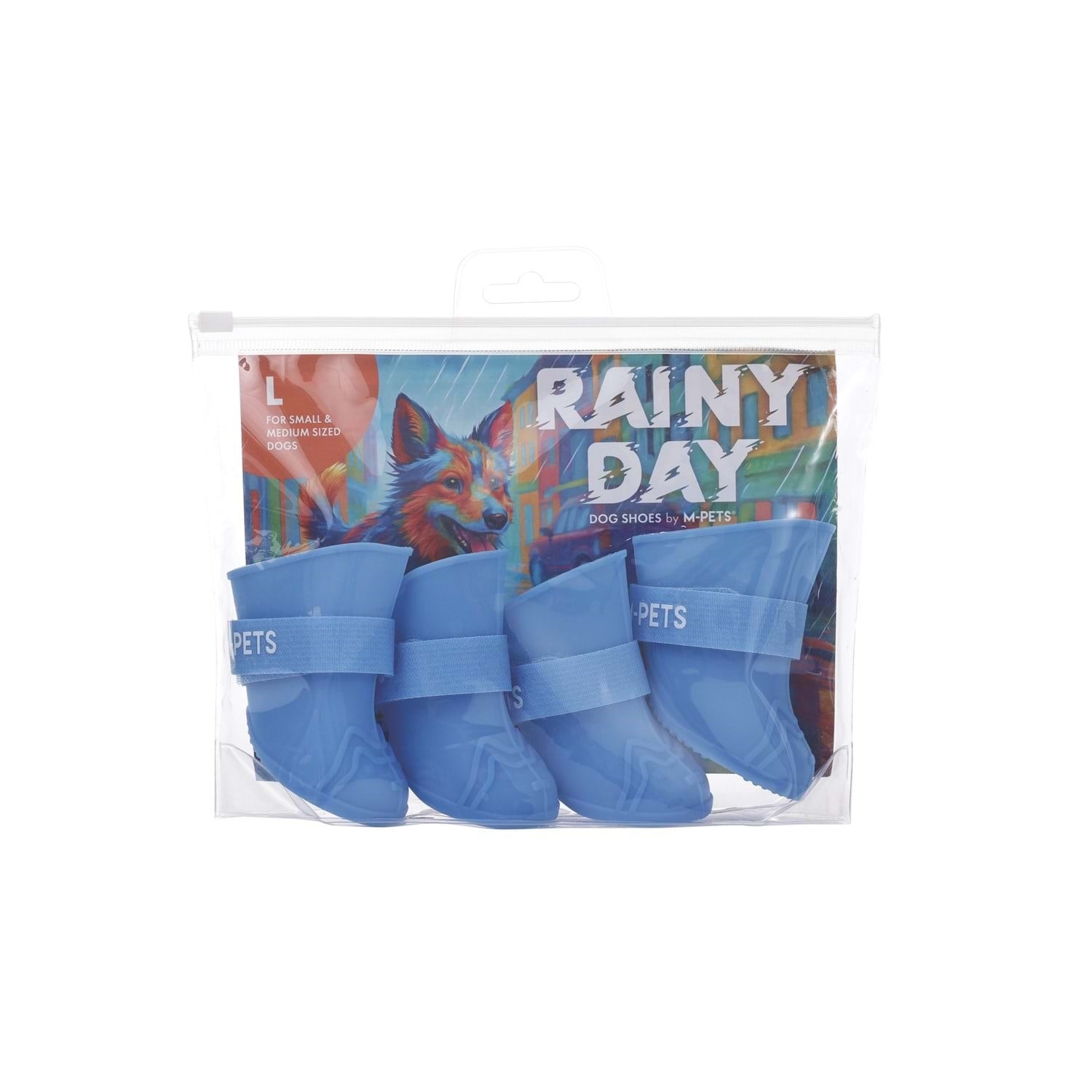 M-Pets Rainy Day Köpek Ayakkabısı 5x3,8cm Mavi L