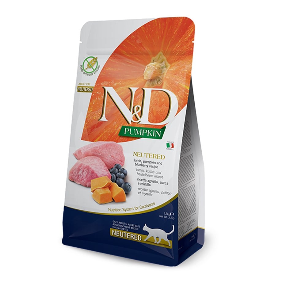 Nd Balkabaklı Kuzu & Yaban Mersini Kısırlaştırılmış Kedi Maması 1,5 Kg