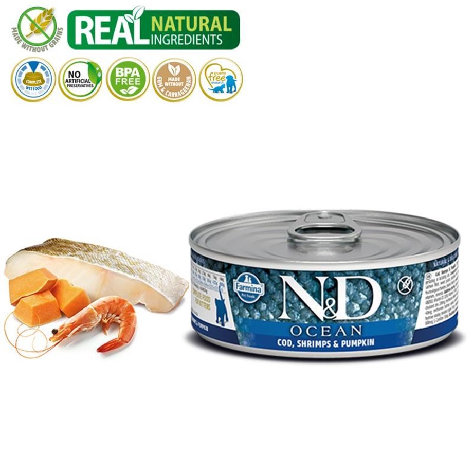 Nd Ocean Kitten Morina Balığı Karides ve Balkabaklı Yavru Kedi Konservesi 80 Gr