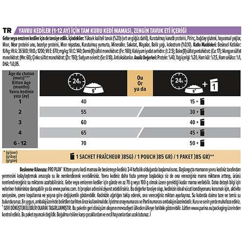 Proplan Tavuklu Yavru Kuru Kedi Maması 3 Kg