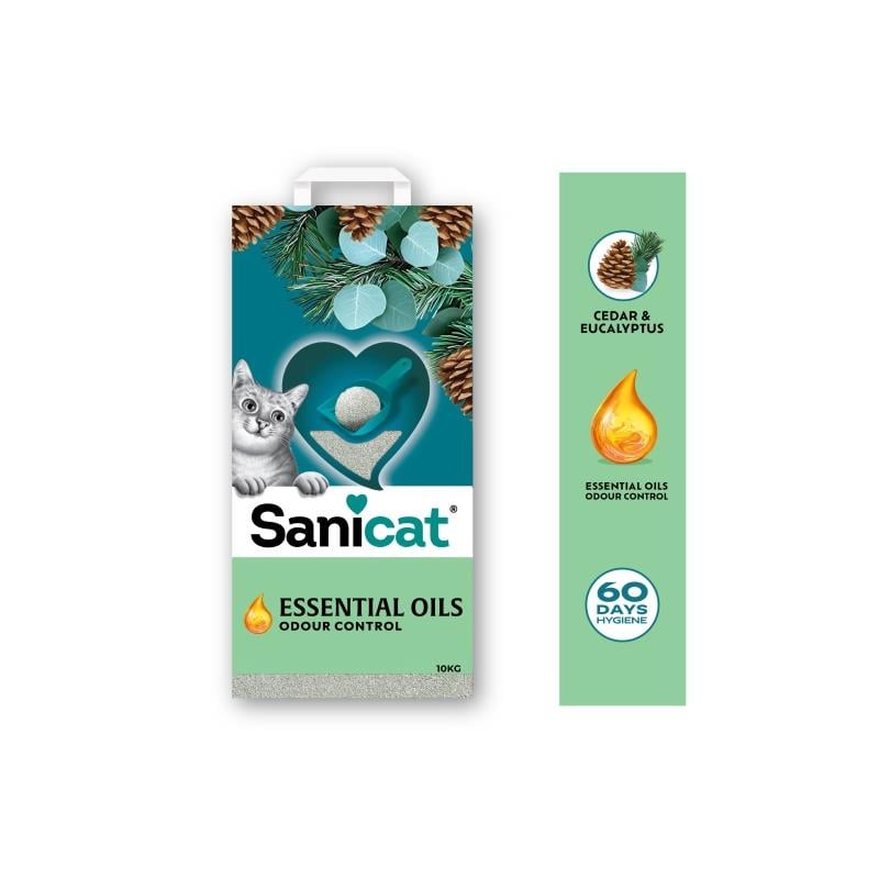Sanicat Essential Oils Sedir Ve Okaliptus Kokulu Kedi Kumu 10 Kg