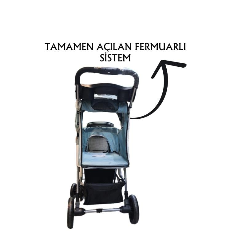 Tommy Evcil Hayvan Arabası 78x46x99,54cm Turkuaz Max 15 Kg