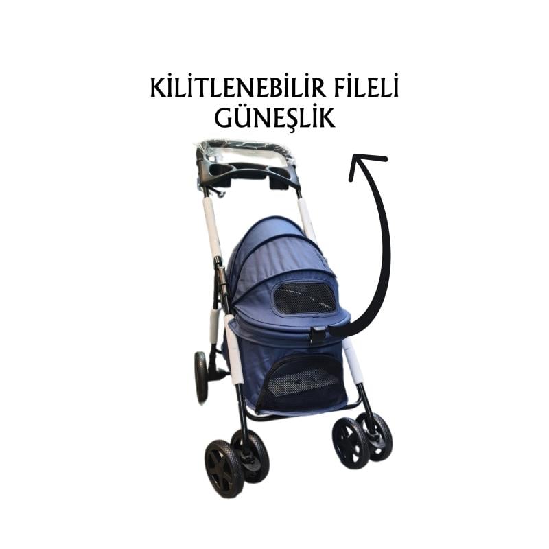 Tommy Evcil Hayvan Arabası 85x46x*91,5cm Lacivert Max 15 Kg