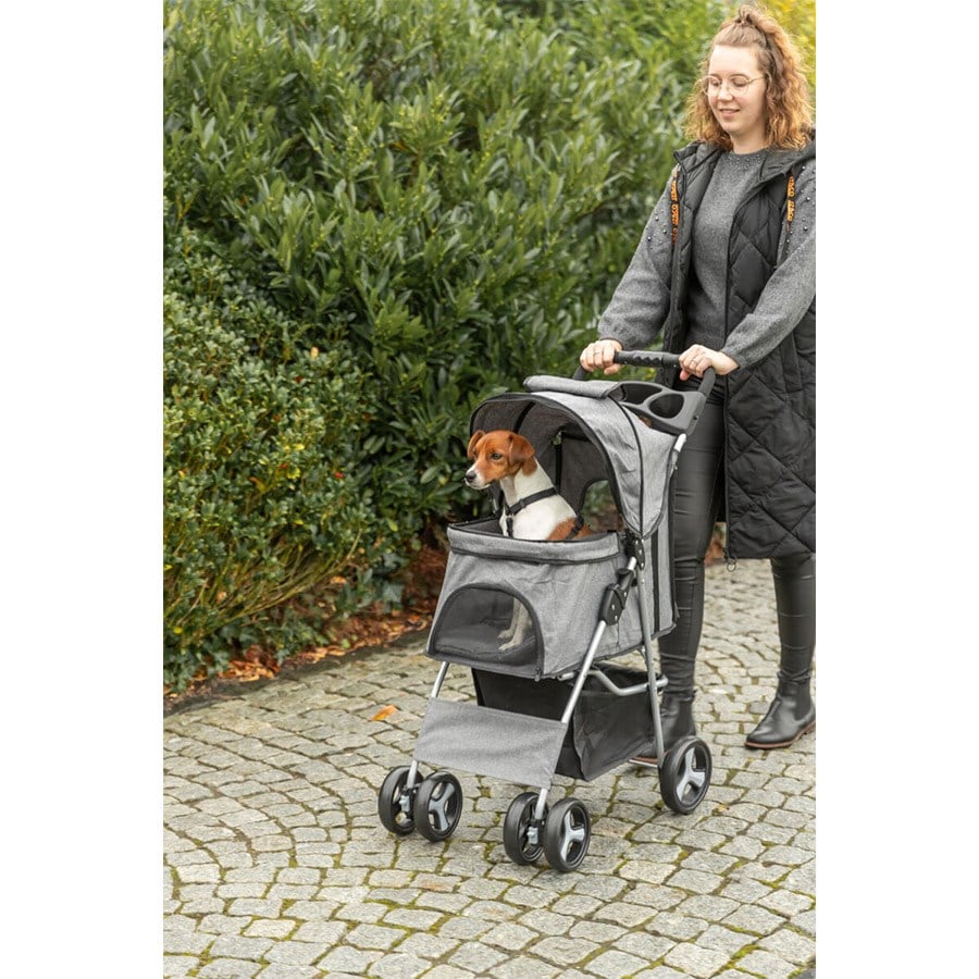 Trixie Köpek ve Kedi Arabası 47x100x80cm Gri 4 Tekerlekli