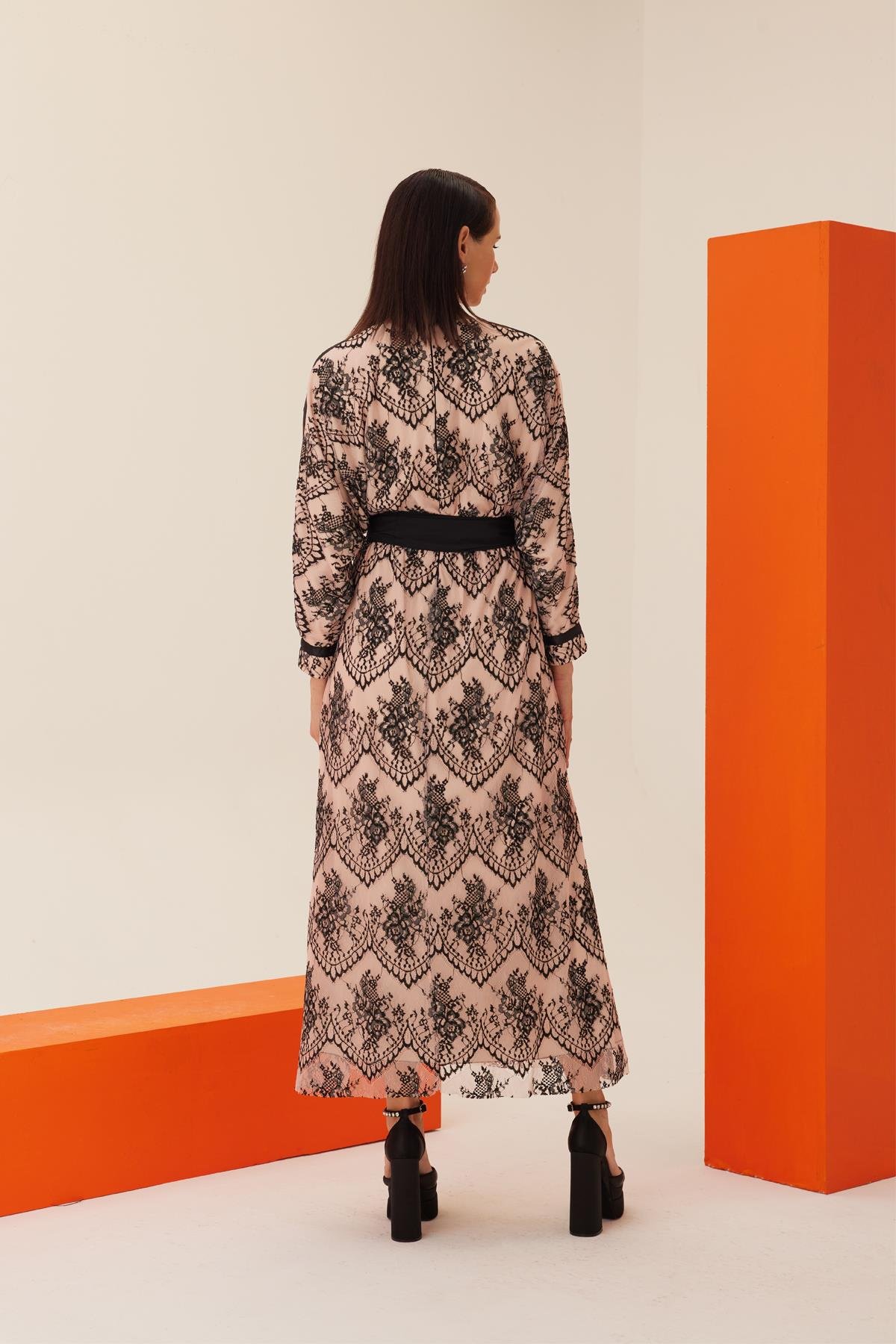 Lace Dress with Black Belt DetailJAQAR