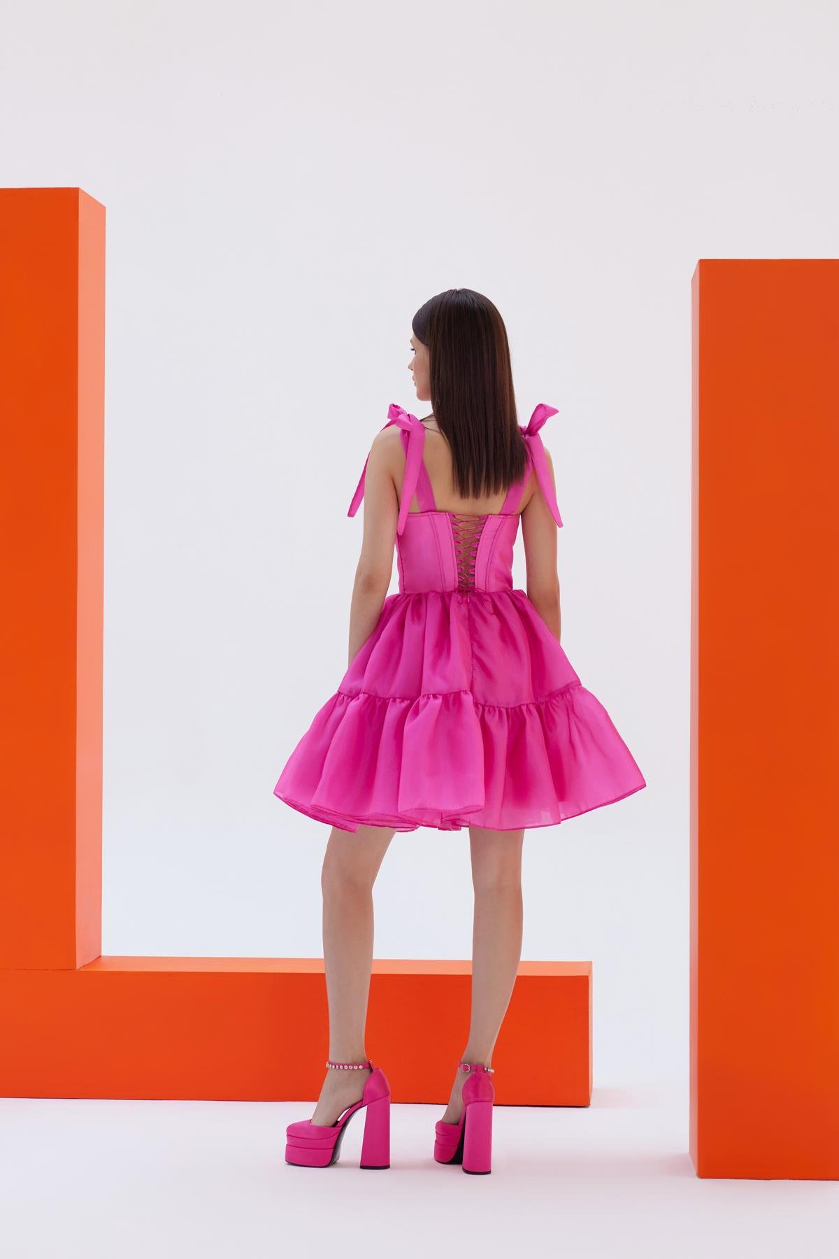 Pembe Mini Organze ElbiseJAQAR