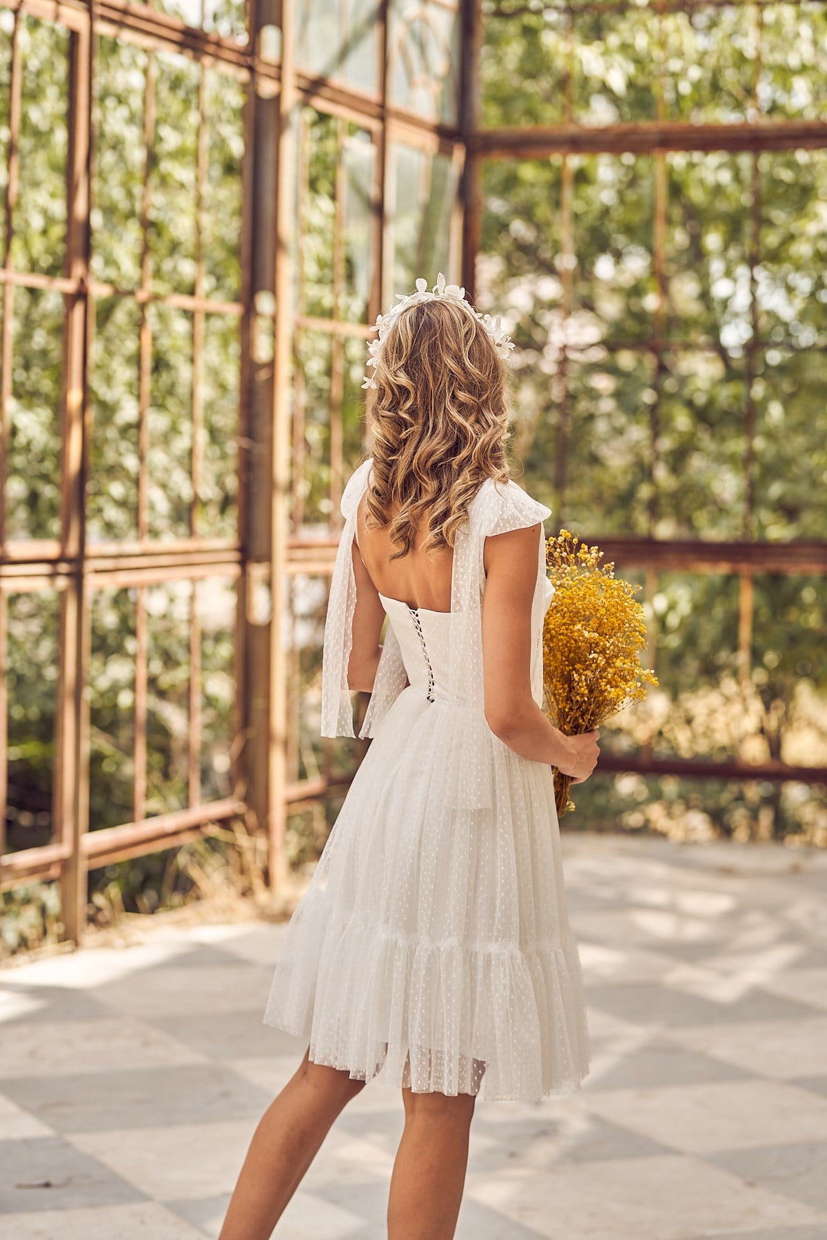 Puantiyeli Mini Helen Nikah ElbisesiJAQAR