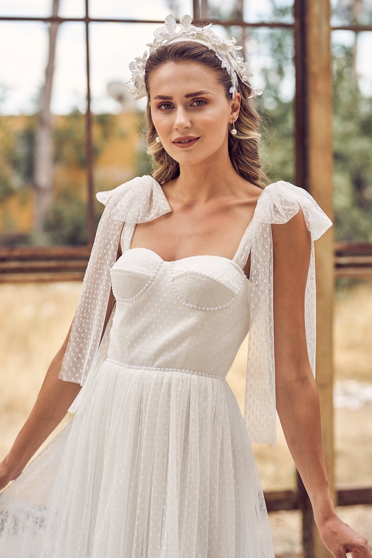 Puantiyeli Mini Helen Nikah ElbisesiJAQAR
