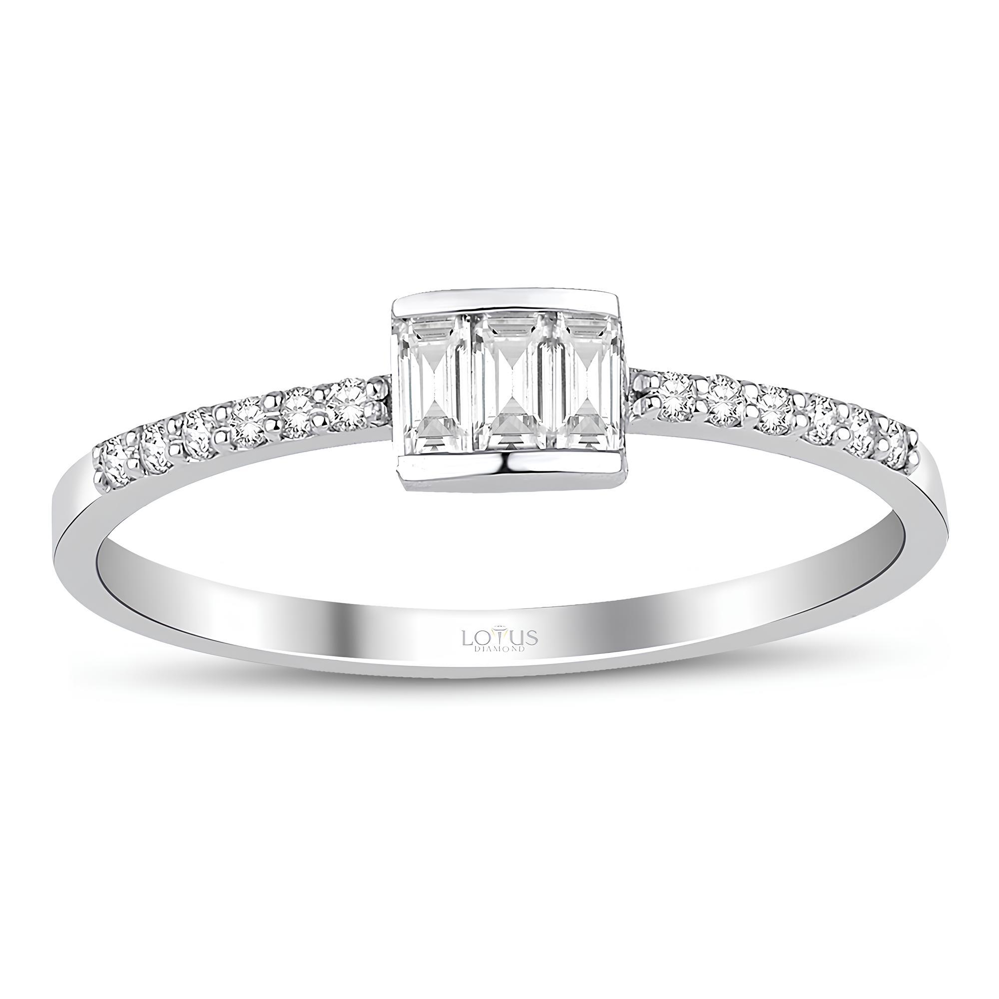 0.13 Karat Pırlanta Baget Yüzük