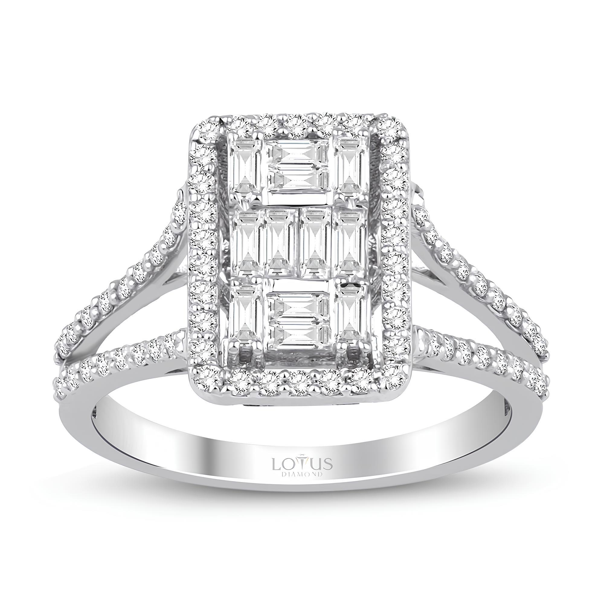 0.67 Karat Pırlanta Baget Yüzük