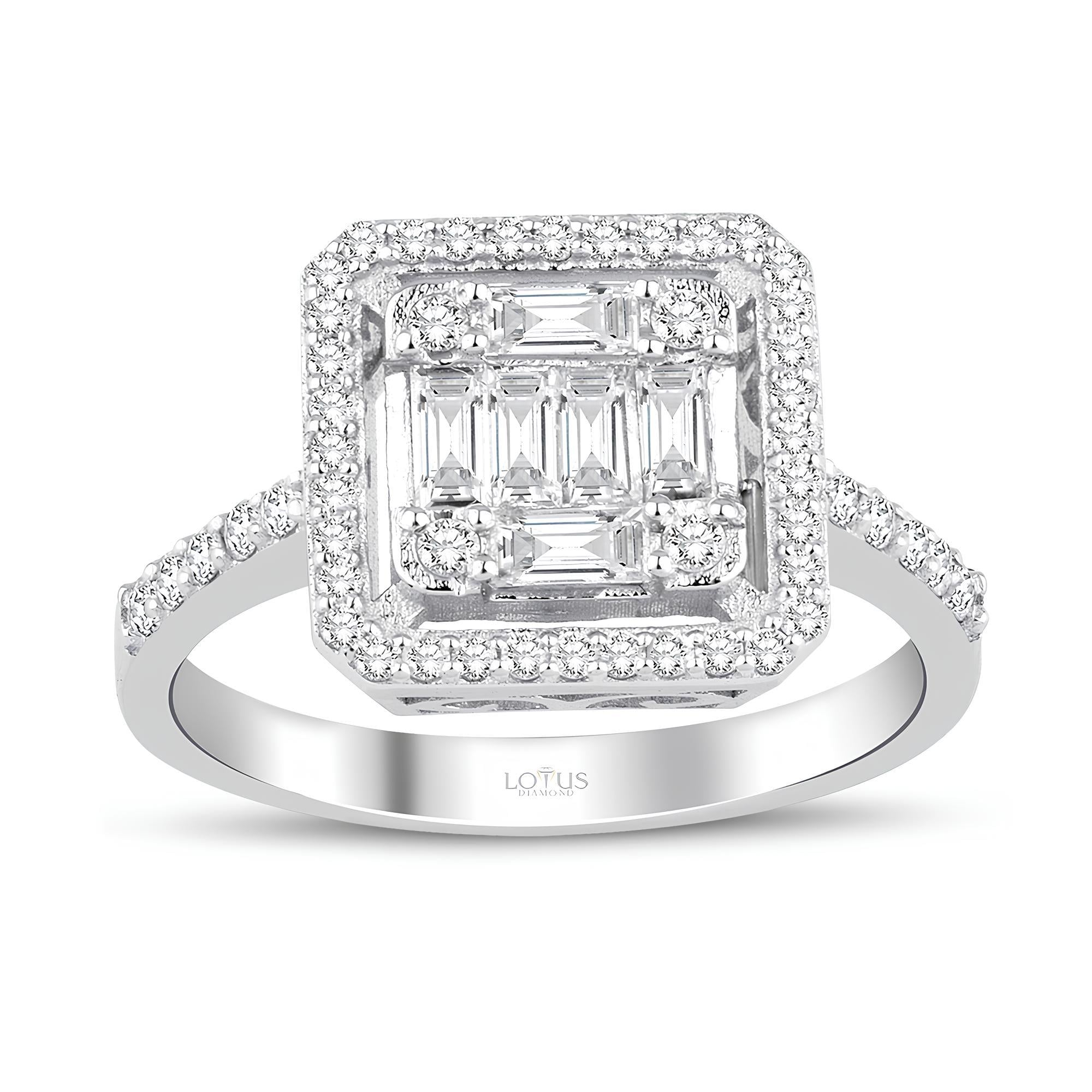 0.77 Karat Pırlanta Baget Yüzük