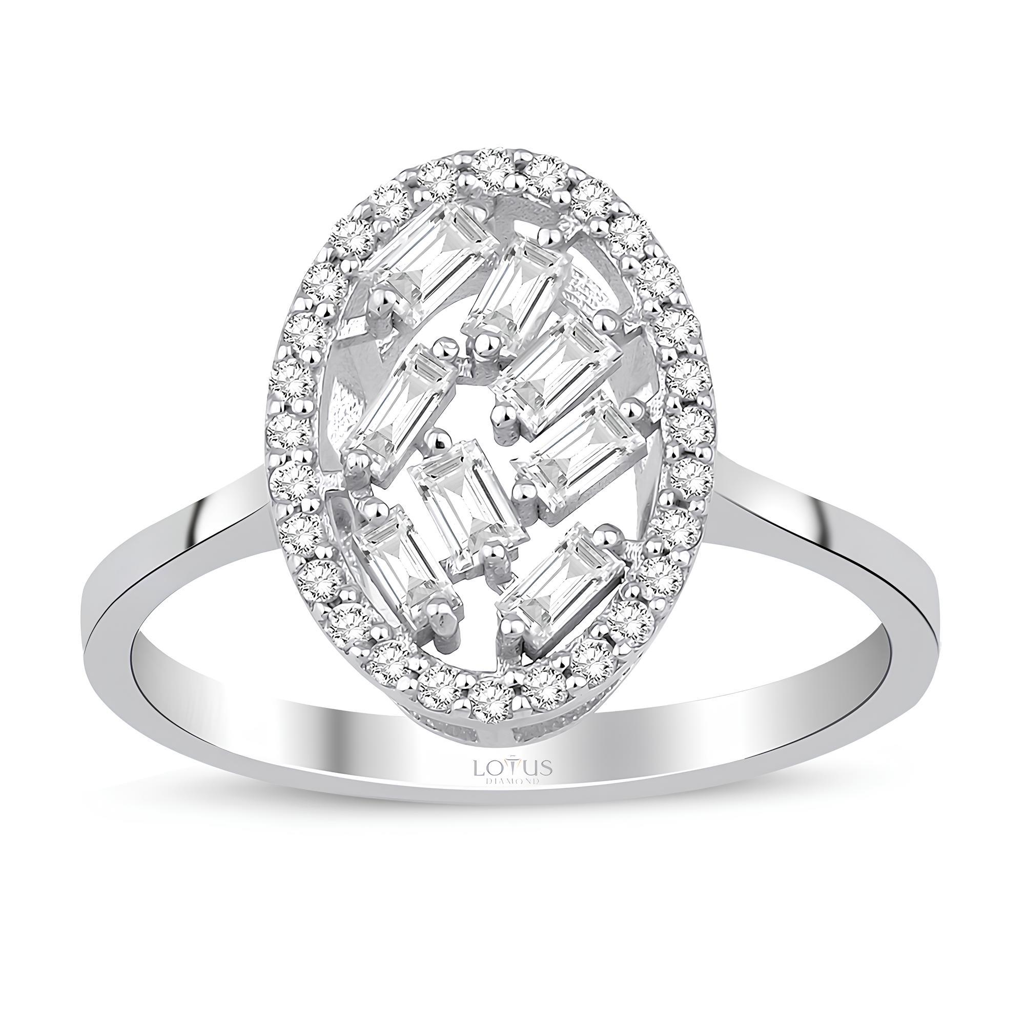 0.42 Karat Pırlanta Bagetli Yüzük