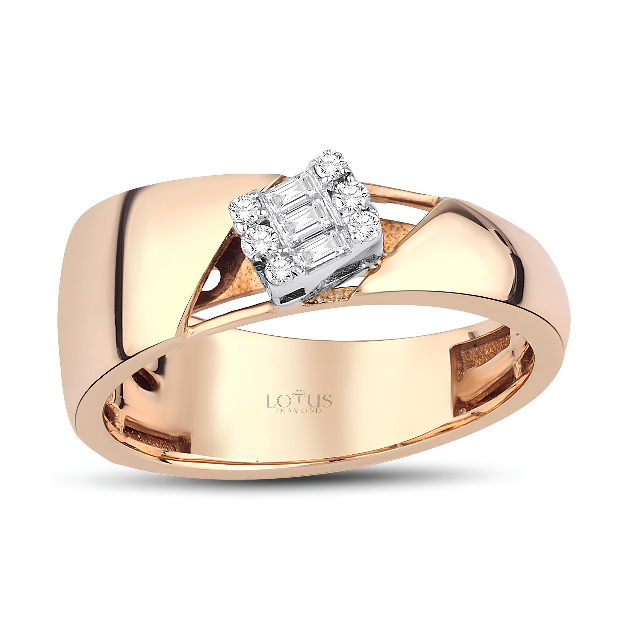 0.12 Karat Pırlanta Baget Yüzük