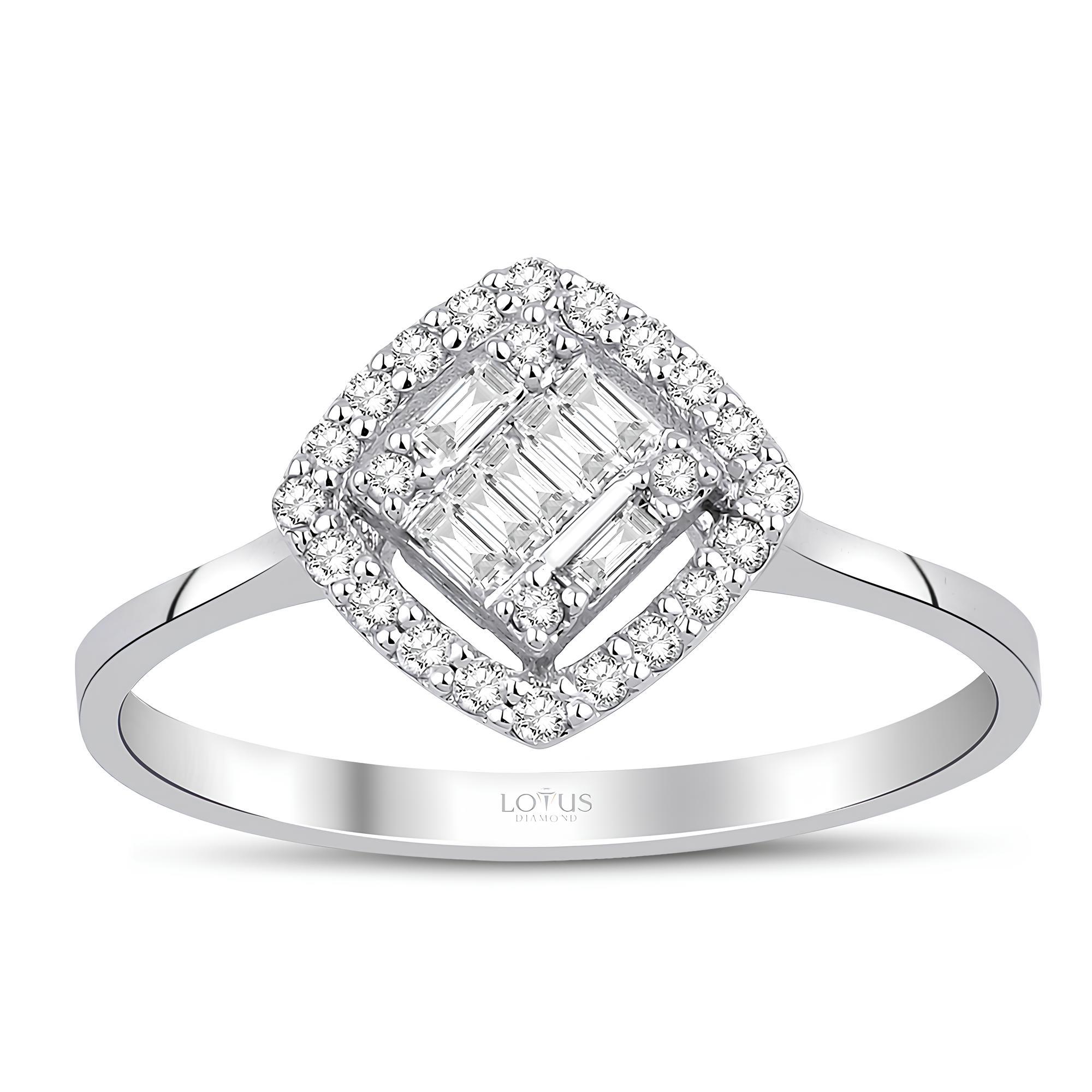 0.21 Karat Pırlanta Baget Yüzük