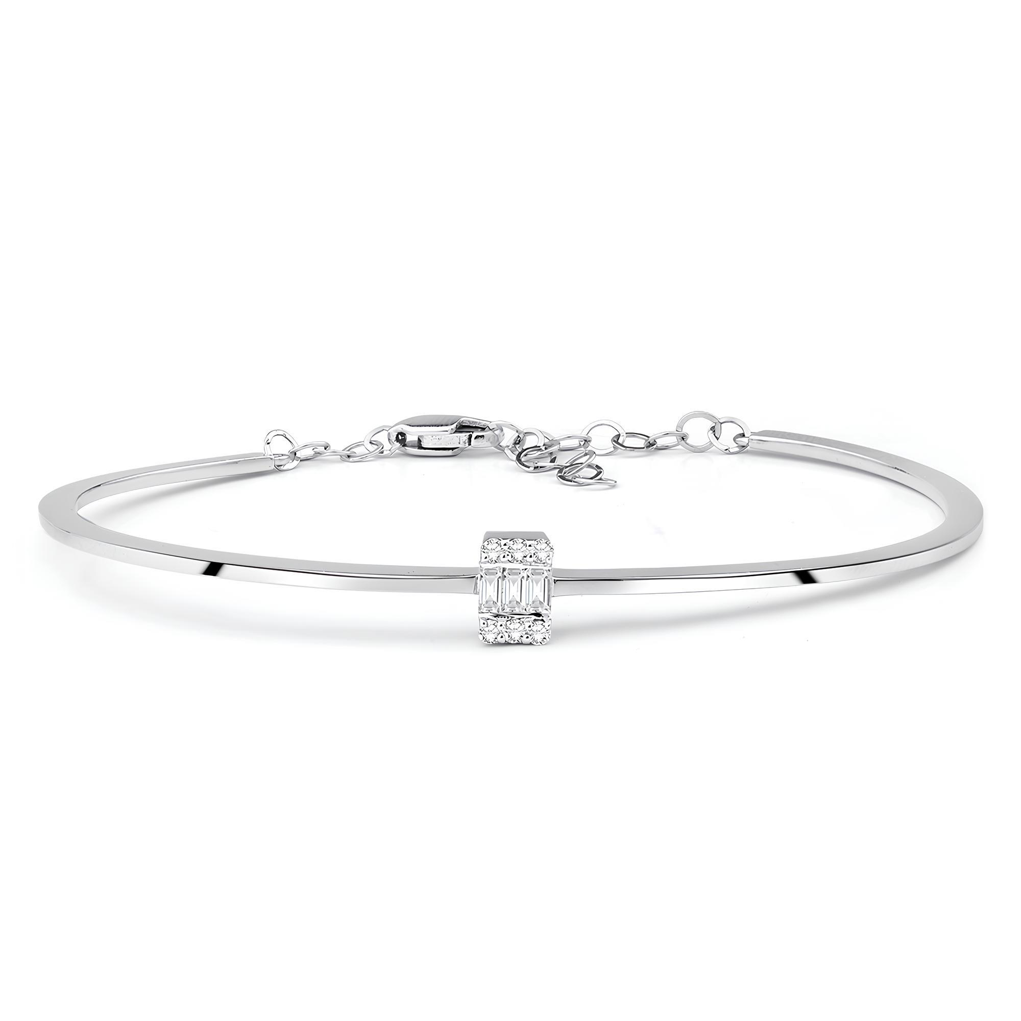 0.19 Karat Pırlanta Baget Kelepçe