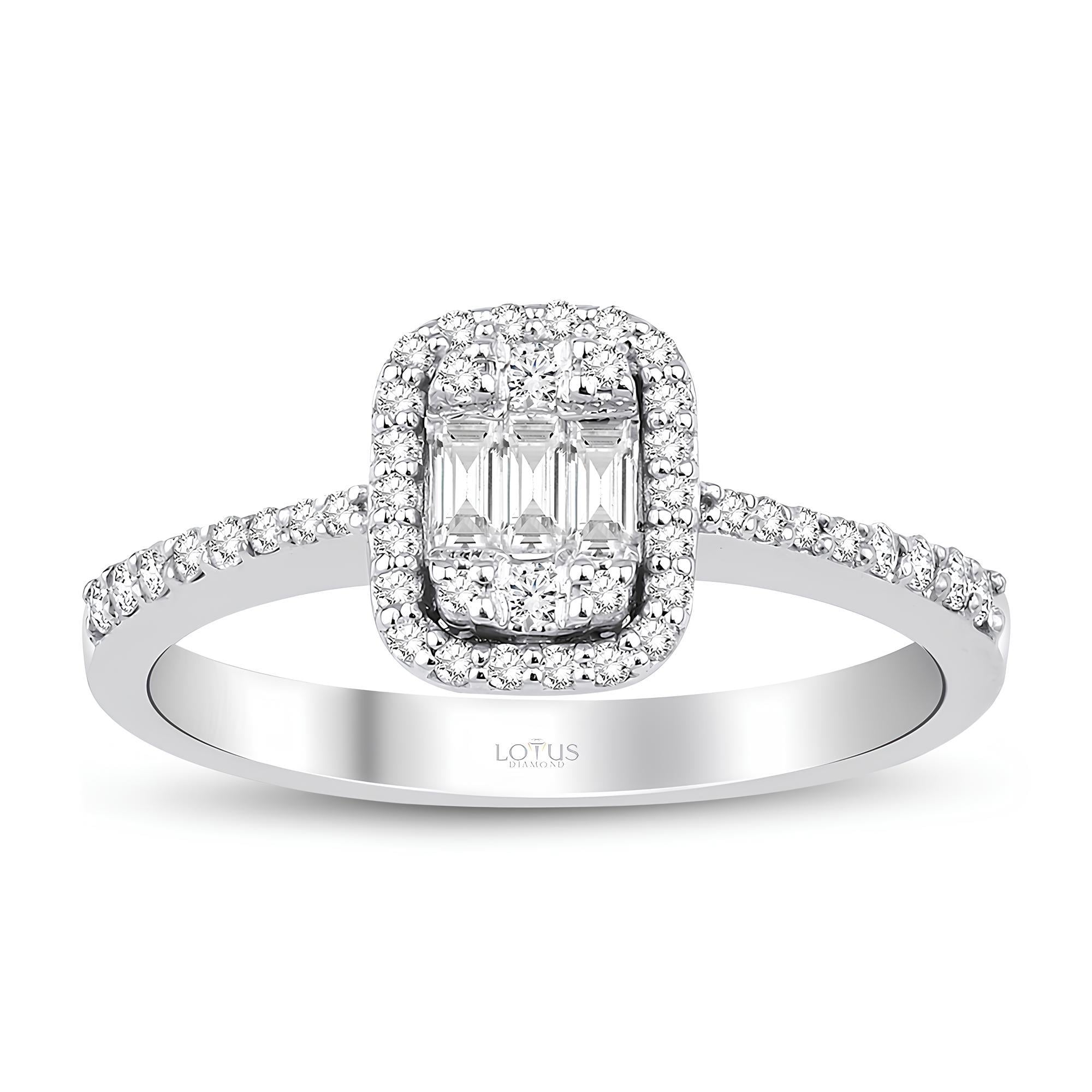 0.17 Karat Pırlanta Baget Yüzük