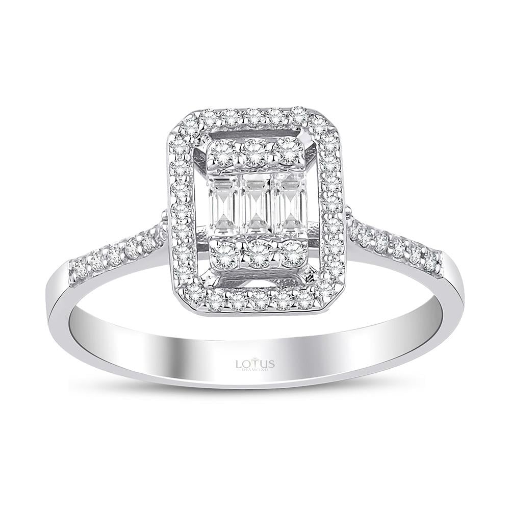 0.45 Karat Pırlanta Baget Yüzük